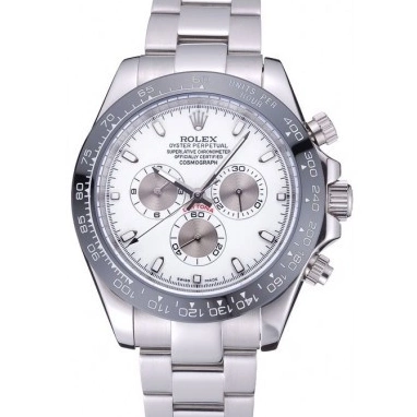 Aaa replica watch White Dial Stainless Bracelet Daytona Rolex 622542 Steel Cosmograph 0713